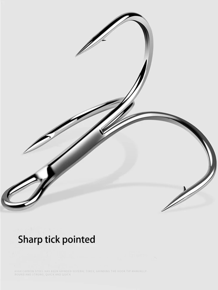 Mustad 35647 Super Sharp Triple Hooks Sea Tackle Accessories Carbon