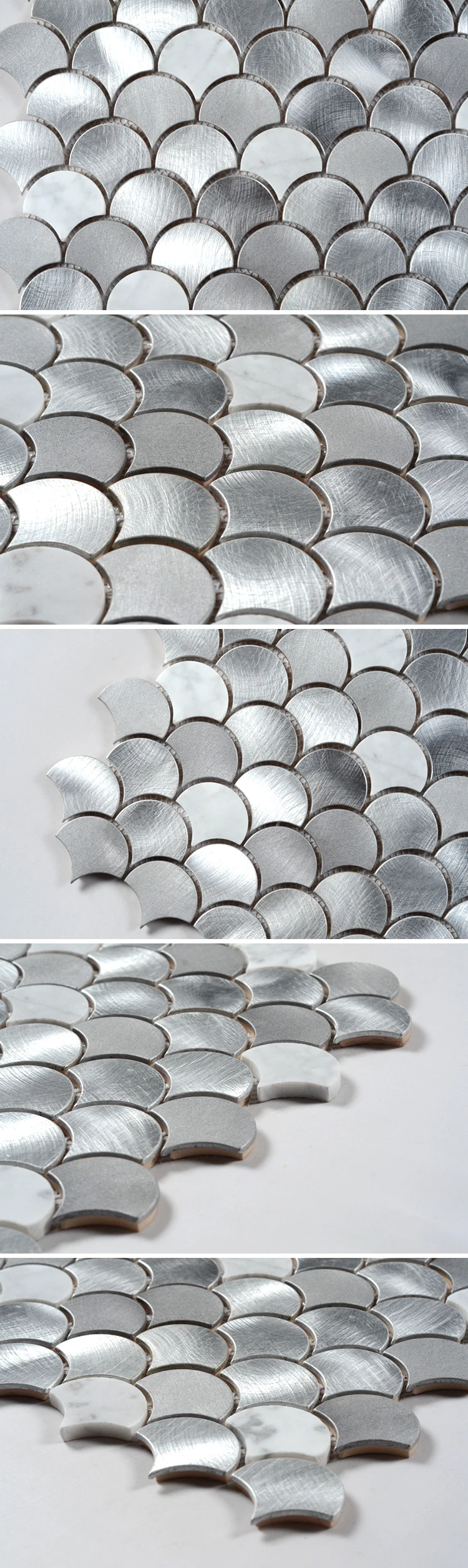 Fish scale metal design stainless steel mosaic wall tile bathroom philippines