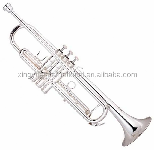 
silver plated trumpet cheap price brass body material 