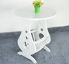 European Outdoor Furniture Garden White Wood Tall Round Coffee Table