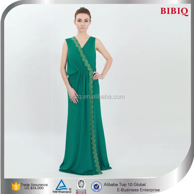 green silk ball gown