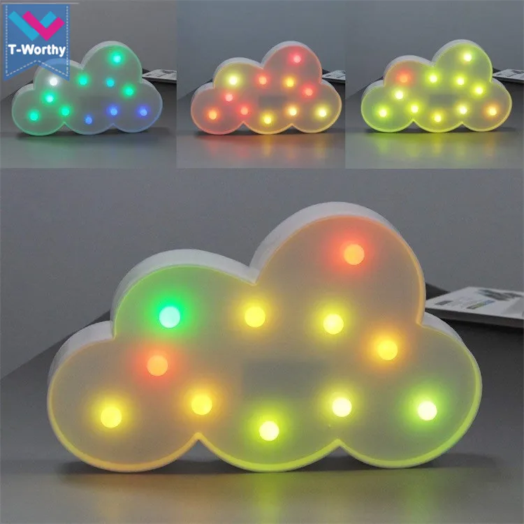 Battery Operated Cloud Shaped Led Sign Marquee Cloud Led Night Light