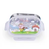 Baby plastic lid hot case stainless steel colored tiffin lunch box