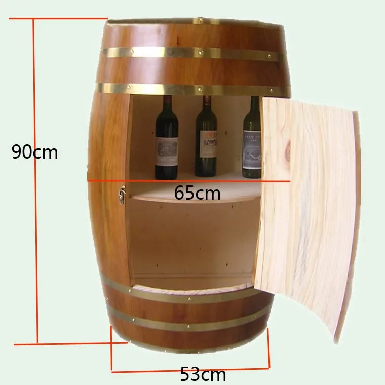 Solid Oak Whiskey Barrel Varnished Beer Barrel Cabinet Drinks