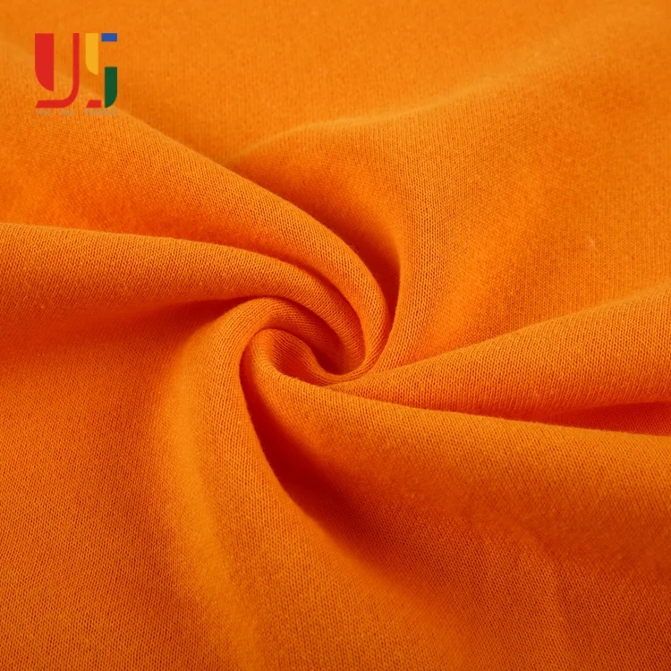 Orange Polyester Cotton Brushed High Quality French Terry Microfiber