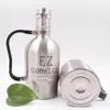 stainless steel 2 liter beer growler with swing top cap and handle bottle
