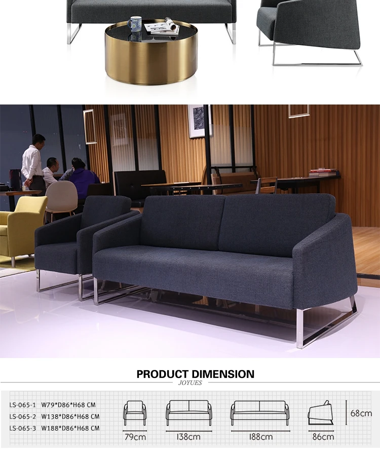 Ls065 Korean Style Modern Simple Fabric Sofa Set For Living Room