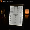 Factory high quality restaurant menu promotional led light leather backlit page menu