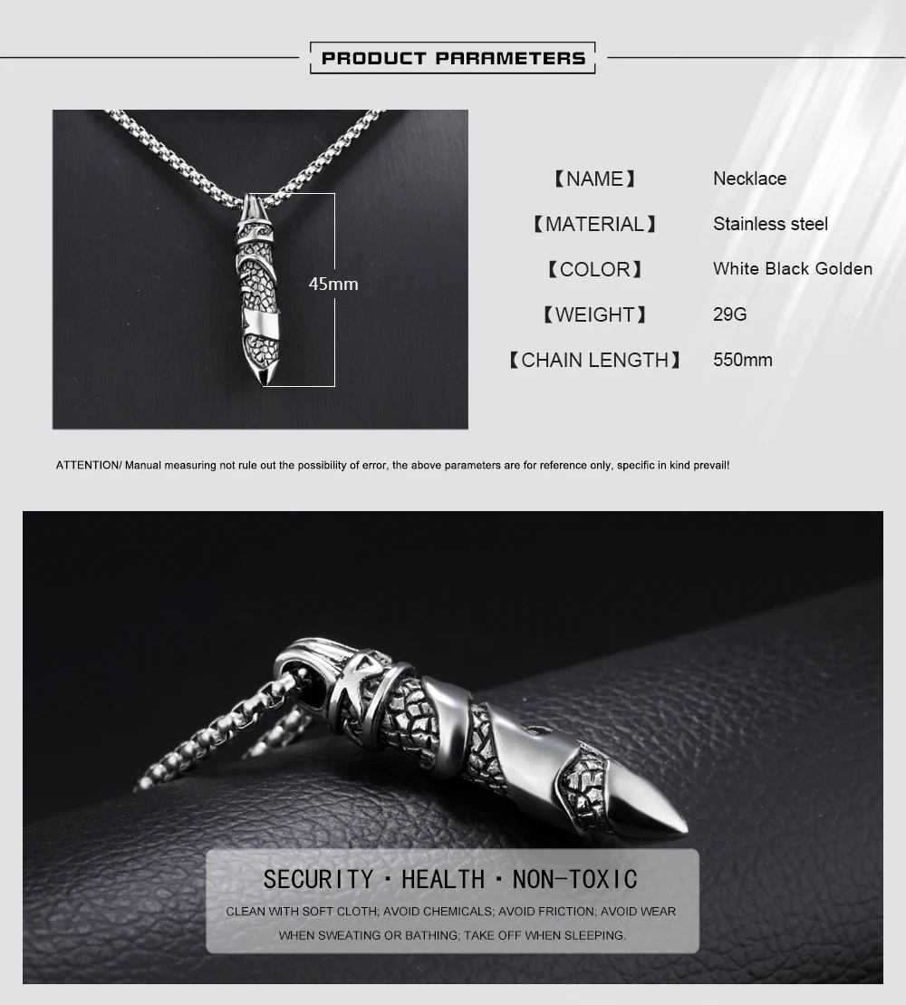 Wholesale Custom Men Stainless Steel Skull Penis Pendant Necklace