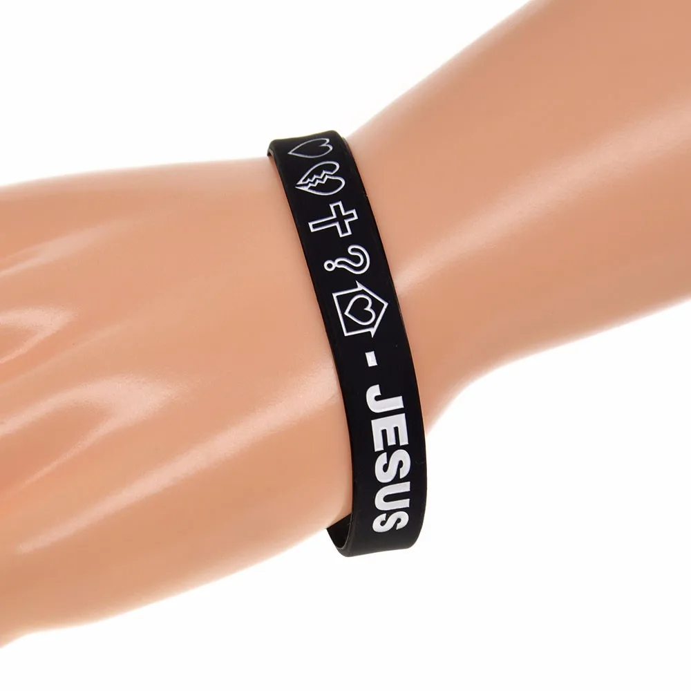 Wholesale 50pcs/lot Love Jesus Silicone Wristband Religious Bracelets