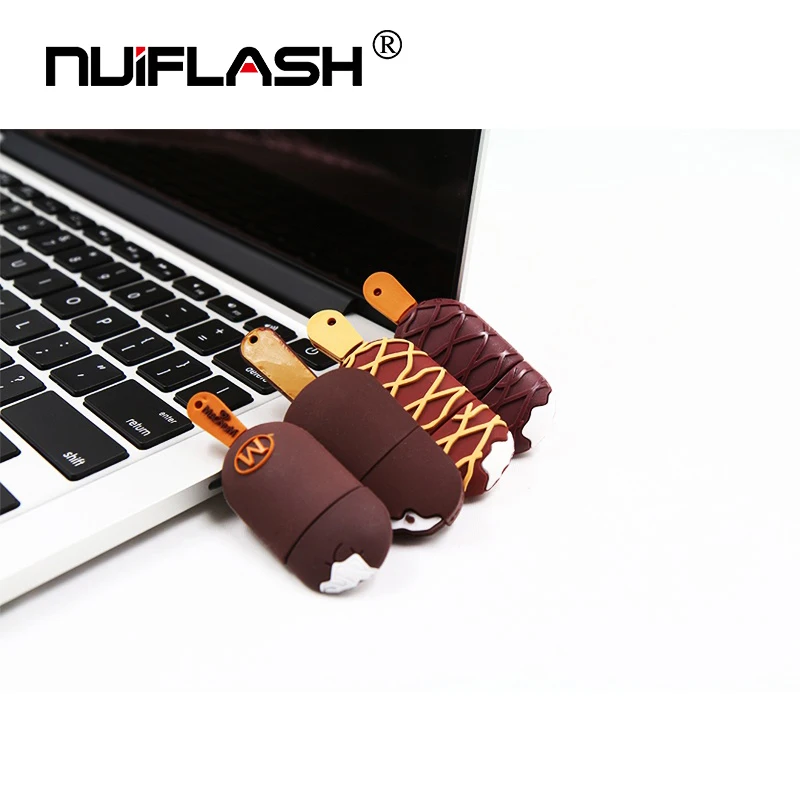 Cute chocolate ice cream shaped cartoon usb2.0 memory stick 8gb 16gb 32gb 64gb - ANKUX.COM