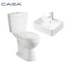 Complete Bathroom Ceramic Glaze Two Piece Toilet Wash Basin Set