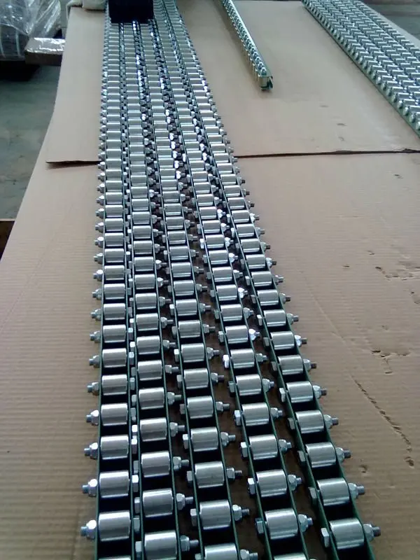JS Portable stainless steel roller conveyor, Steel frame skate rail