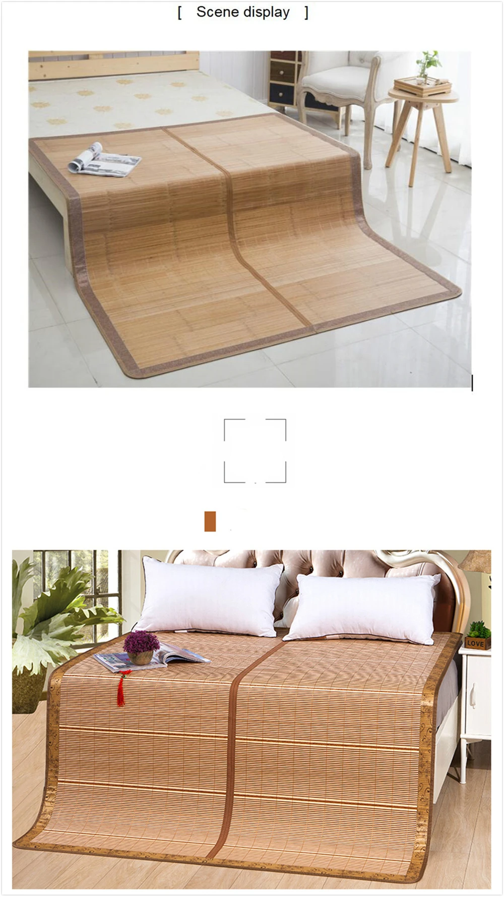 Summer Cooling Adult Bamboo Sleeping Mat Ecofriendly Bamboo Bed Mat