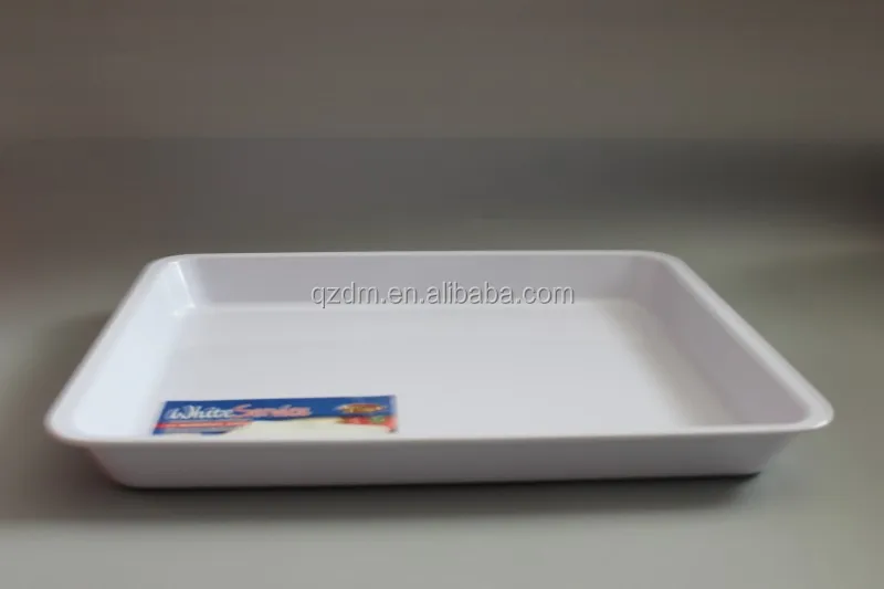 White Service Melamine Tray Plastic Deep Tray