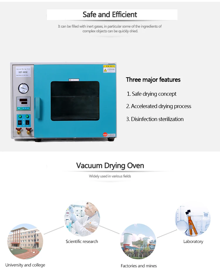 Vacuum electric drying oven for laboratory