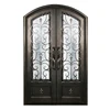 American House Design Welded Cast Designs Grill Double Door Cheap Wrought Iron Door