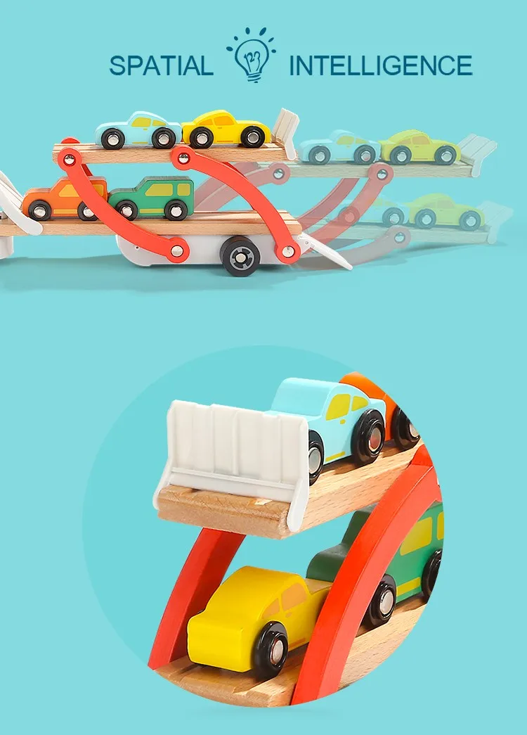 Topbright Wooden Toys Transport Truck Wooden Truck Transporter Toys