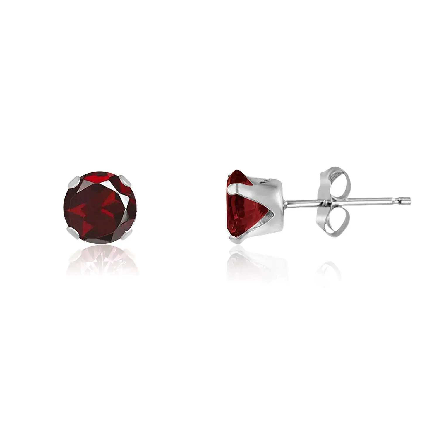 Genuine Garnet Earrings Find Deals On Get Quotations Round 4mm Genuine Red Garnet Stud Earrings 0 6 Cttw Sterling Silver 14k Yellow