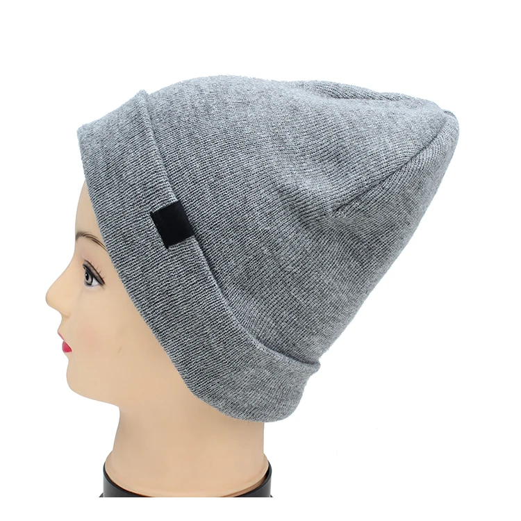 Wholesale 100 Cotton Grey Plain Crochet Beanie Skull Cap Knit Hat Knit