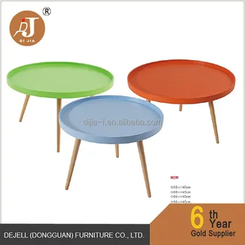 Small Plastic Low Height Round Side Tray Table