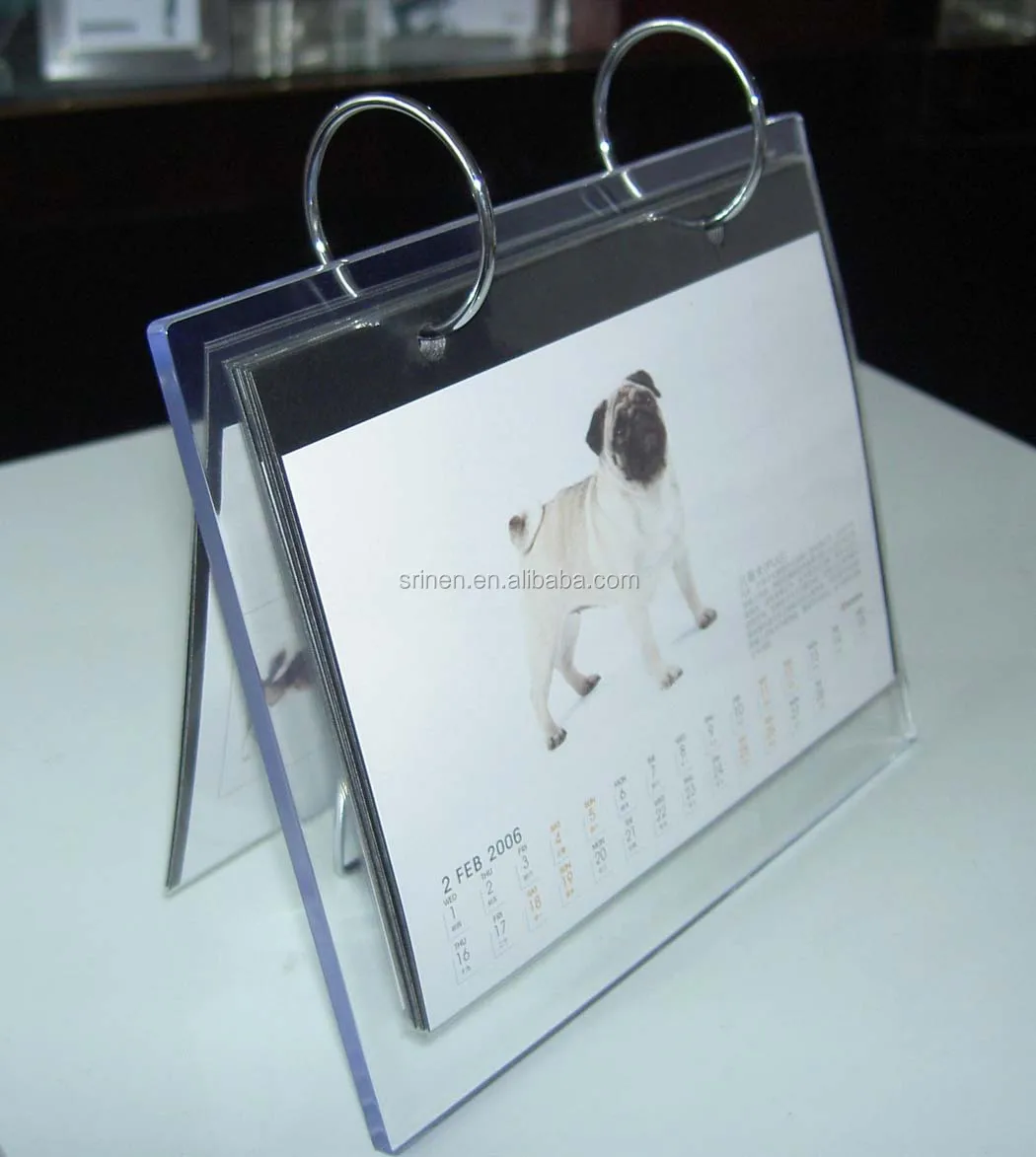 Plastic Frames Holder Clear Acrylic Table Calendar Stand For Office