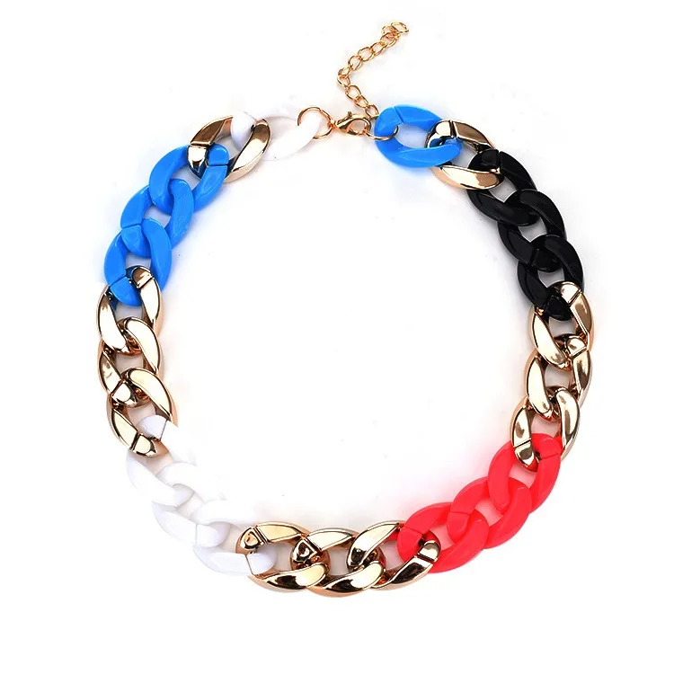 Xus Fashion Simple Tide Thick Wild Ccb Colored Plastic Chain Link ...