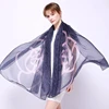 Elegant Women Beach Summer Scarf Silk Pareo Big Shawl Chiffon Silk Feeling Scarf 195x140cm