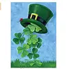 Toland Home Garden Shamrock Shower 12.5 x 18 Inch Decorative St Patrick's Day Clover Leprechaun Top Hat Garden Flag