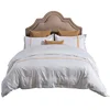 400TC 60*60S 100% Cotton Hotel Luxury Satin with narrow patchwork 4-pcs sheet Bed Sets Fitted Sheet /Bed Cover Factory customize