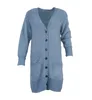 women's knitted cardigan in loop jacquard hairy effect