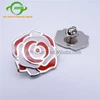 High Quality Custom colorful red green yellow white orange lotus rose flower epoxy dome gold silver soft hard enamel lapel pin