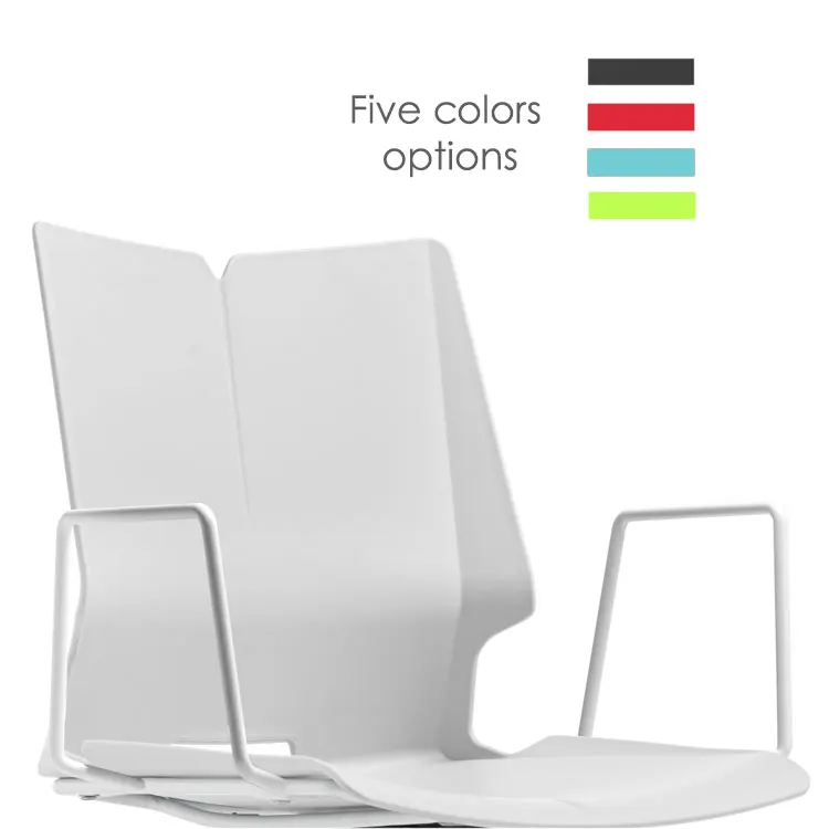 Cheemay plastic office ergonomic work staff chair swivel white