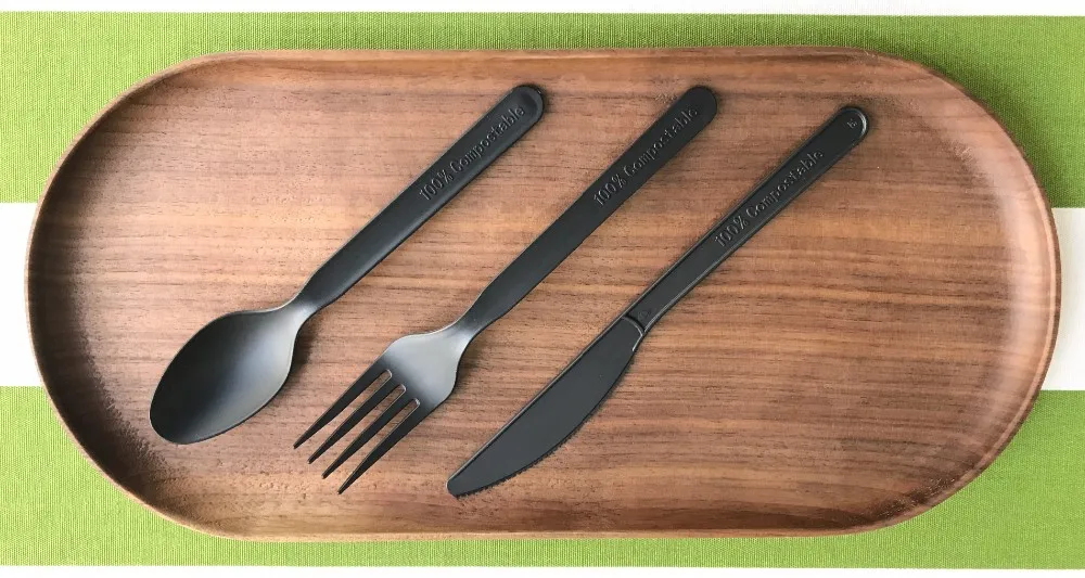 Bpi Certificate Natural Color Eco Friendly Biodegradable Cpla Cutlery