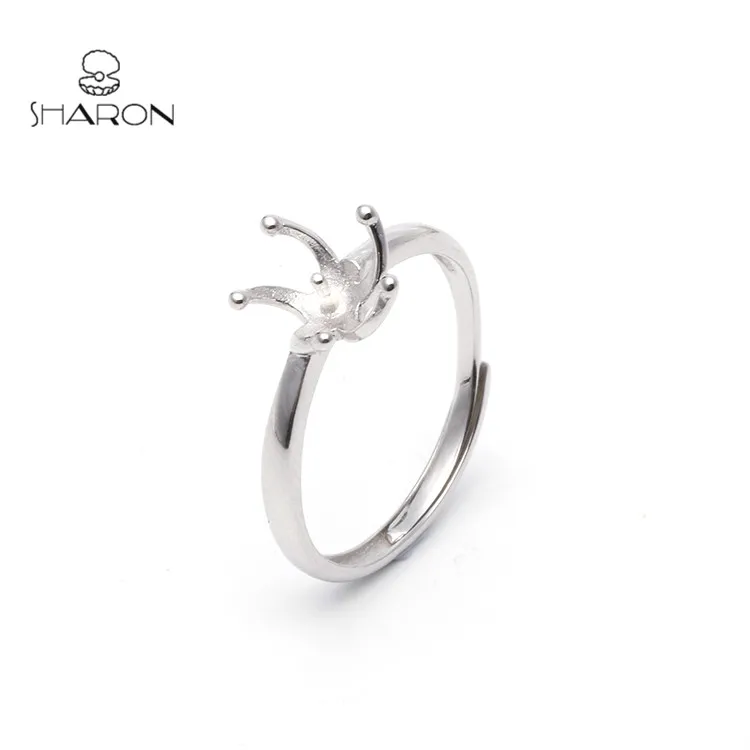 5claw Ring 925 Sterling Silver Freshwater Pearl Piston Ring Mountings