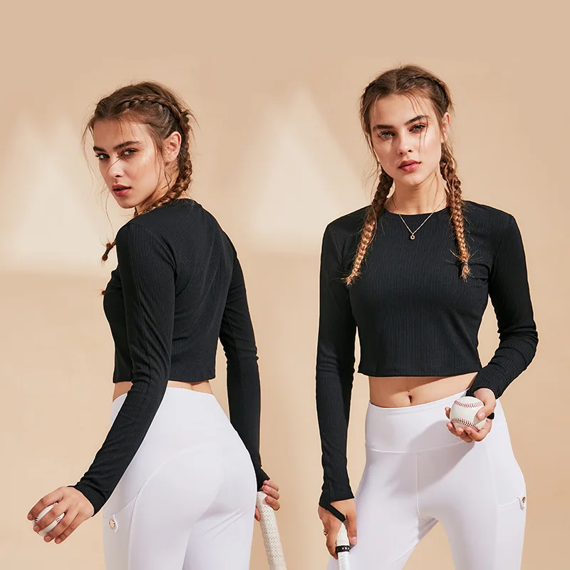 long sleeve fitness crop top