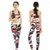 Colorful High Waist Women fashion custom print fitness sport gym Yoga Set