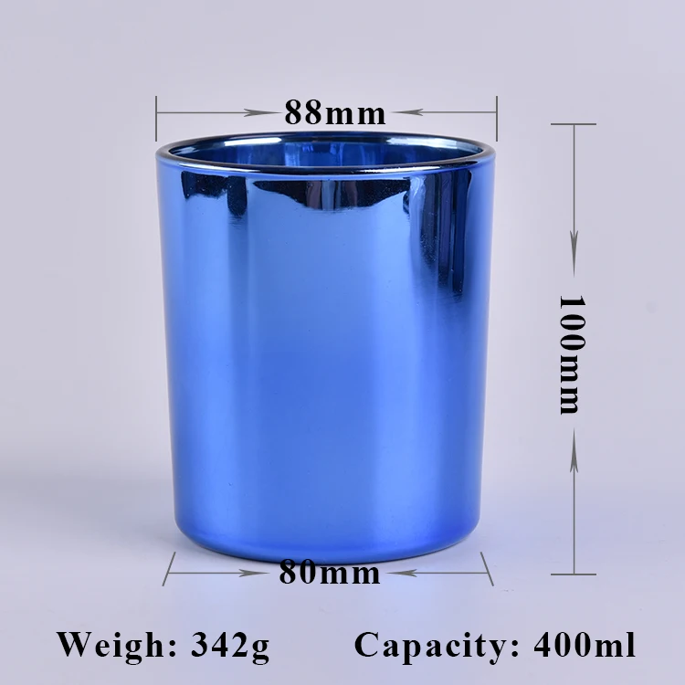 wholesale blue glass electroplated tealight candle holder wedding decor