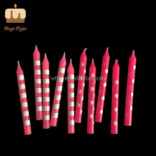 Wholesale Express Party Occasion 100 Paraffin Wax Nontoxic Pink Polka Dot Novelty Birthday