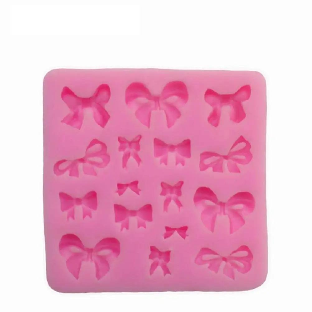 RALMALL Silicone Fondant Mould Ice Cube Chocolate Cake Cupcake Soap Molds Chocolate Baking Sugarcraft Decorating Tools(Bow-knot)