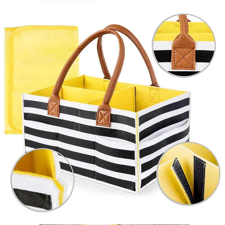 2018 Amazon Baby Caddy Bag Tote Diaper Caddy With Changing Pad Bag For