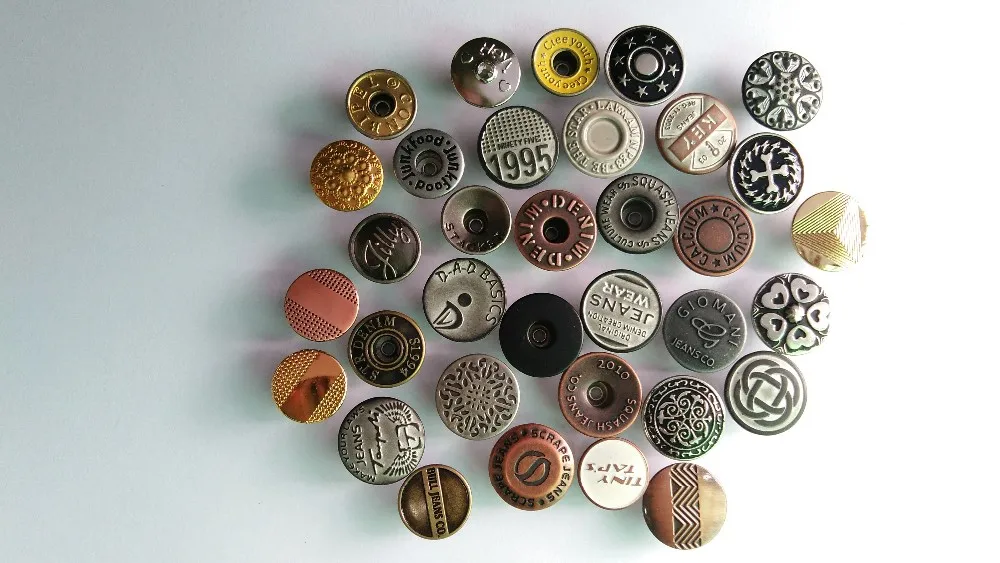Custom Fancy Denim Covered Metal Jeans Buttons Combined Colors Buy