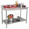 NSF Assemble two tier floding sink bench stainless steel kitchen work table