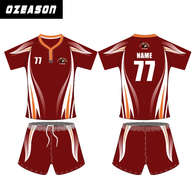 Maroon Color Rugby Jersey Top Quality 