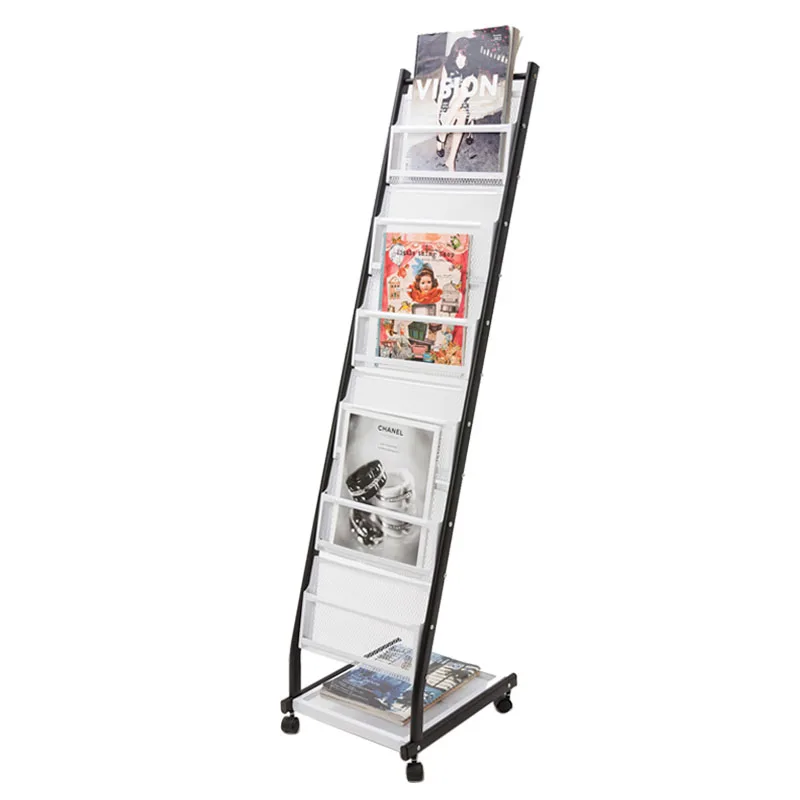 Metal Portable Book Display Stands Magazine Rack With Wheels Buy