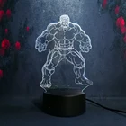 タッチベースハルクザクールスーパーヒーロー RGB 3D Led ナイトライトデスクランプ 7 色 RGB 電球クリスマスホーム子供のギフト