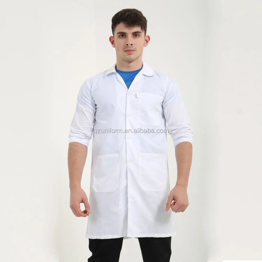 Drill Cotton Factory Gown Green Grey Long Sleeve Acid Resistant Coat