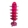 Supermarket showy beauty corrugated stone cloth roof plate magazine double sided brand metal display shelf & stand vwith wheels