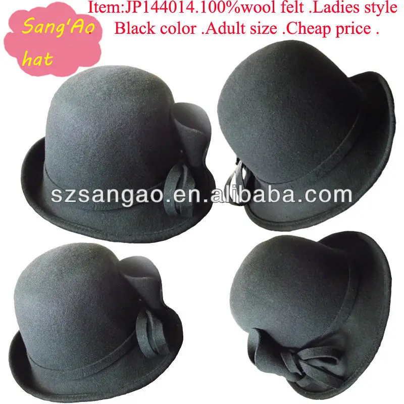 new Black wool church hat07