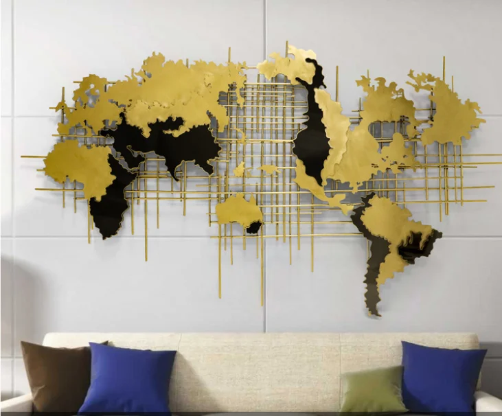 Interior Metal World Map Wall Art Sculpture - Buy World Map Sculpture